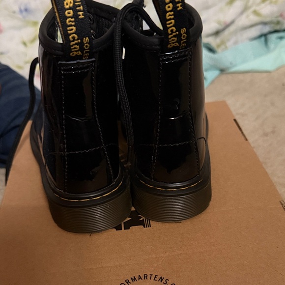 Dr. Martens Shiny Black Combat Boots - Picture 3 of 4